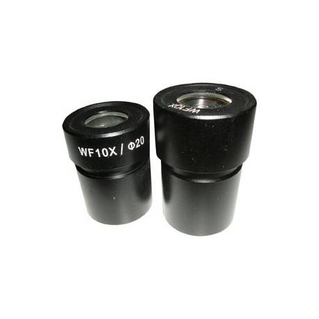 Coppia oculari 10x con reticolo 0,1 mm e croce centrale per microscopio steroscopico