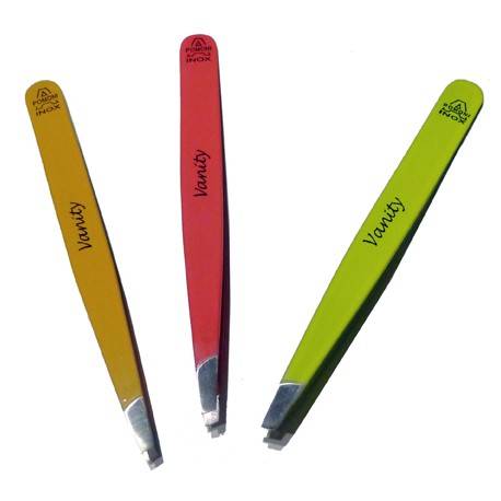 Pinzetta obliqua inox colorata lucida 