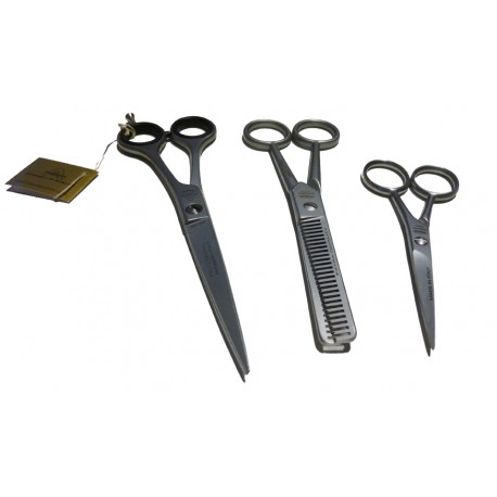 Forbici parrucchiere. Forbici per capelli baffi e sfoltire. Acciaio inox