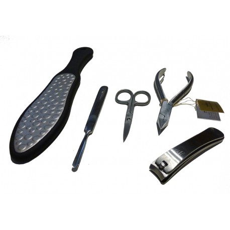 Set cura piedi. Forbici sgorbia tronchese taglia unghie e raspa