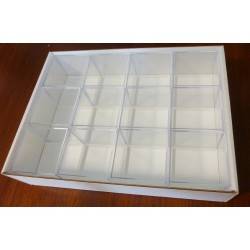 Set di 12 Scatoline trasparenti in plastica - 8,4 x 8,4 cm - altezza 7,8 cm