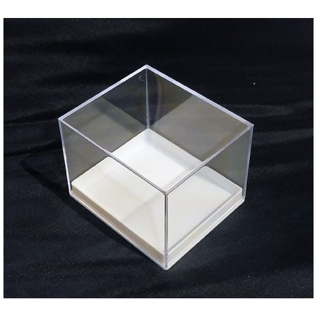 Scatoline trasparenti in plastica base bianca - 7,6x6,6 cm - altezza 5,6 cm