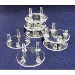 10 pezzi - Supporti rotondi in plastica - diametro 7,2 cm - altezza 2,5 cm