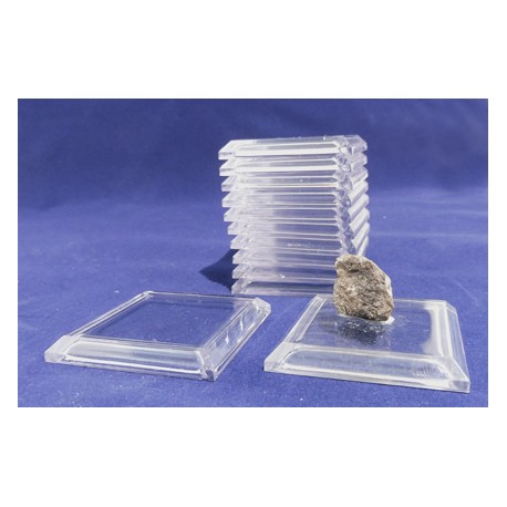Basetta in plastica trasparente quadrata 5x5 cm altezza 0,5