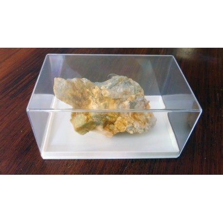 Scatolina trasparente in plastica rettangolare base bianca - 13,5 x 8,4 cm - altezza 6,6 cm