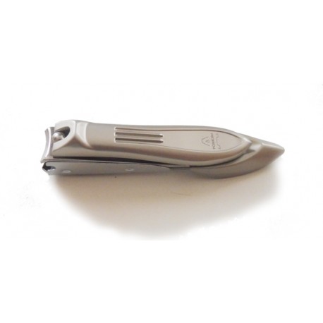 Taglia unghie inox e contenitore per unghie tagliate con limetta diamantata. Formato grande