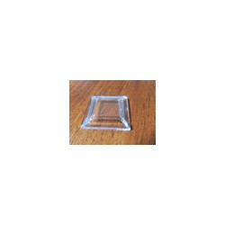 Basetta in plastica trasparente quadrata 3x3 cm altezza 0,5