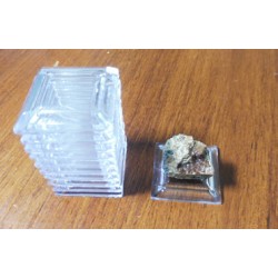 10 Basette in plastica trasparente quadrata 3x3 cm altezza 0,5 cm