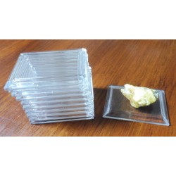 10 Basette in plastica trasparente rettangolari 5x7 cm altezza 0,5 cm
