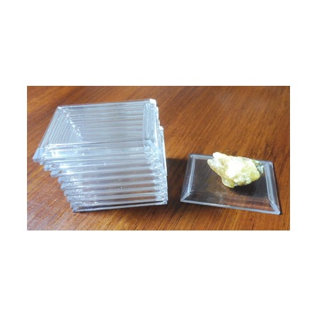 10 Basette in plastica trasparente rettangolare 5x7 cm altezza 0,5 cm