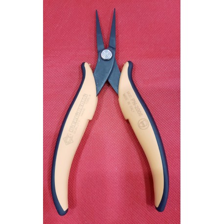 Pinza con becchi lunghi e zigrinati per elettronica hobby e fai da te prodotto italiano