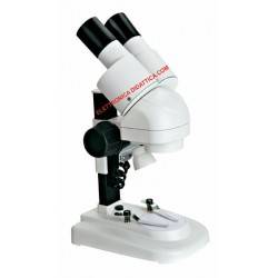 Microscopio stereo 20x inclinato con luce