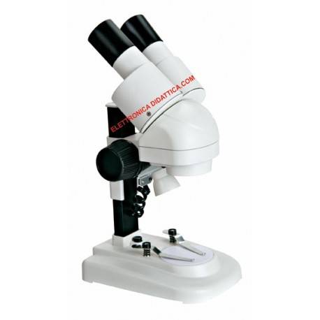 Microscopio stereo 20x inclinato con luce