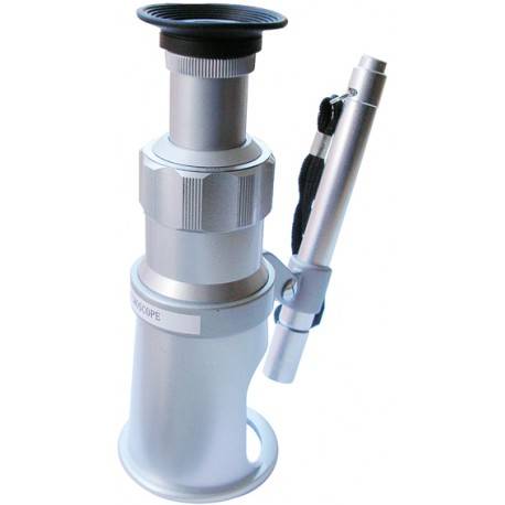 Microscopio portatile con illuminatore e reticolo di misurazione 40X